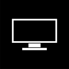 Computer Monitor Silhouette Icon on black