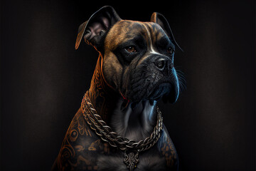 Gangster style dog - obrazy, fototapety, plakaty