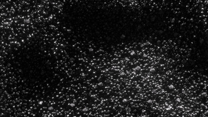 Graphite powder texture. Charcoal granules black 3d rendering background.