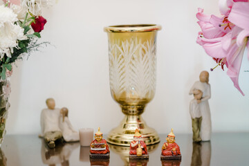 wedding rings and candle