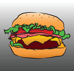 vector illustration snack x burger