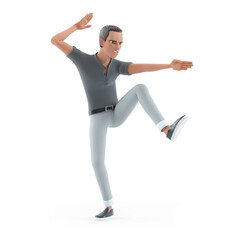 3d character man karate pose