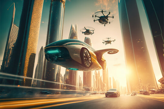 flying cars, with electric propulsion and ability to fly and drive on land.
