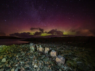 Shetland Aurora with Whale bones