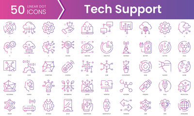 Set of technology icons. Gradient style icon bundle. Vector Illustration