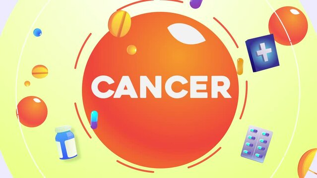 Healt Cancer Infographic Icon Animation Background 4K