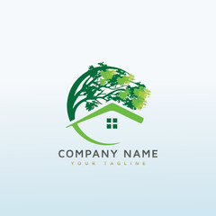 Village Tree vector logo design