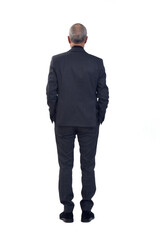 rear view of a man with suit