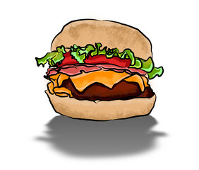 illustration x burger transparent background