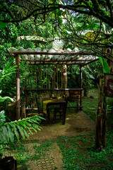 gazebo in the woods