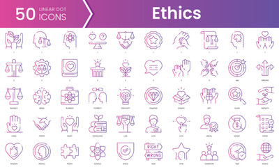 Set of ethics icons. Gradient style icon bundle. Vector Illustration