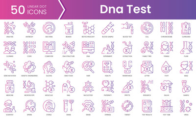 Set of dna test icons. Gradient style icon bundle. Vector Illustration - obrazy, fototapety, plakaty