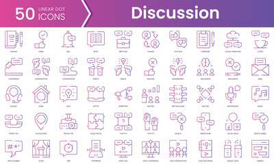 Fototapeta na wymiar Set of discussion icons. Gradient style icon bundle. Vector Illustration