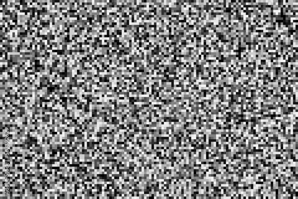 Poster square pixel background. abstract illustration consisting of small squares. black and white pixelate