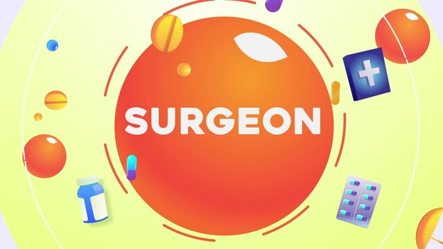 Healt Surgeon Infographic Icon Animation Background 4K