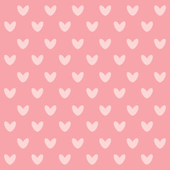 Romantic pattern. Little hearts on a pink backdrop. Cute seamless background. Valentine's Day. Decorating for a wedding, birthday, or another holiday. Vector illustration. Vector illustration