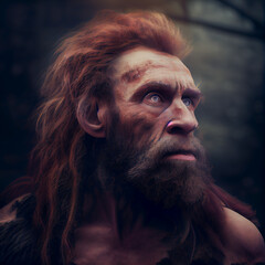 Neanderthal man, first man, prehistoric high resolution generative ai