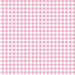 Seamless pink checkered plaid fabric pattern texture. Modified stripes consisting of crossed horizontal and vertical lines.Seamless picnic background