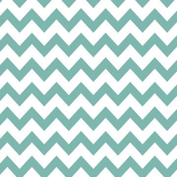 Mint waves zig zag seamless background texture. Popular zigzag chevron pattern on white background