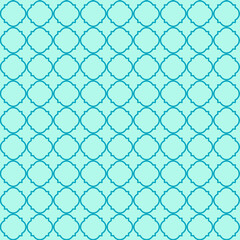  mint and aqua quatrefoil pattern background, moroccan texture