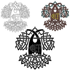 Vector ornament, decorative Celtic tree of life.