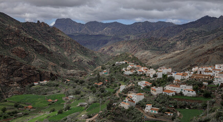 Fototapeta na wymiar Landscape of the village of Tejeda, Canary Islands, Gran Canaria, Spain