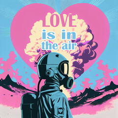 Love is in the air - anti valentine day concept. Protect yourself from love madness. AI generated