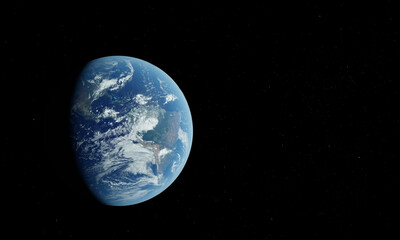 Very Realistic 3d Earth Render with Stars - South America
