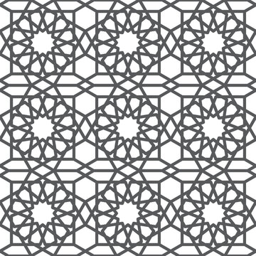 Seamless islamic pattern. Background vector illustration. Seamless girih pattern. Traditional Islamic Design. Mosque decoration element. Seamless geometric pattern. Vector ornamental pattern