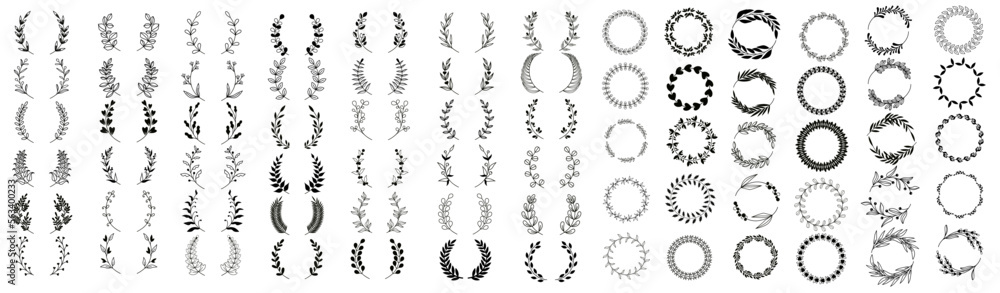 Canvas Prints circular laurel foliate vector icon