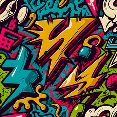 Oldschool graffiti pattern illustration