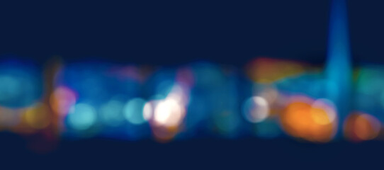 Abstract blurred night cityscape bokeh lights background
