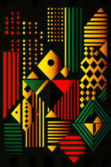 African design, Pan-African colors, background, graphic. Generative AI