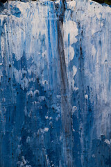 Abstract blue paint background. Hand painted modern blue painting.