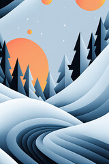 Winter vertical design, background, graphic. Generative AI