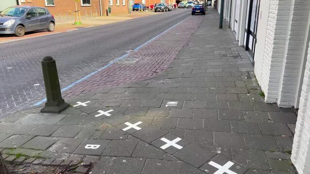 Baarle Hertog, Belgium and Baarle Nassau, Netherlands April 10, 2022 most complicated International border in Europe. Baarle village territory divided into bits of Belgian and Netherlands territories.