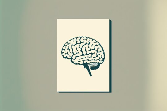 Illustration of human brain demonstrating ideas concept, with background. AI digital illustration
