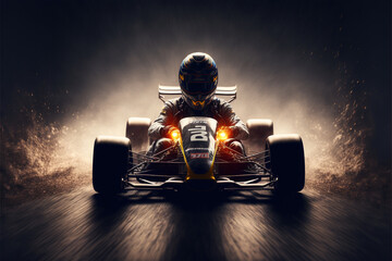 Go-Kart, Motorsports, Generative AI, Illustration - obrazy, fototapety, plakaty
