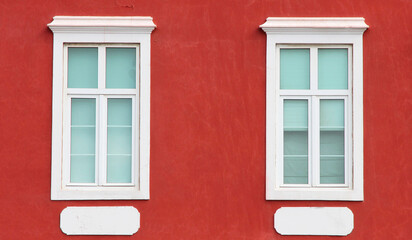 Spain. Canary Islands. Gran Canaria island. Las Palmas de Gran Canaria. Detail of facade with two windows