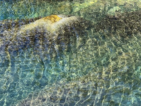 Beautiful sea water, clear ocean aerial view.