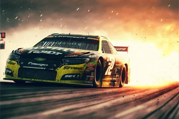 Zelfklevend Fotobehang Auto NASCAR, Motorsports, Generative AI, Illustration