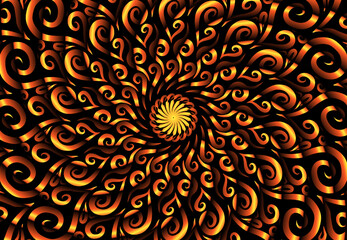 Beautiful colourful gradient line art of indonesian traditional abstract batik dayak ornament for design template elements commercial  ads