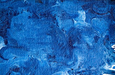 Abstract blue paint background. Modern blue painting