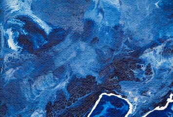 Abstract blue paint background. Modern blue painting