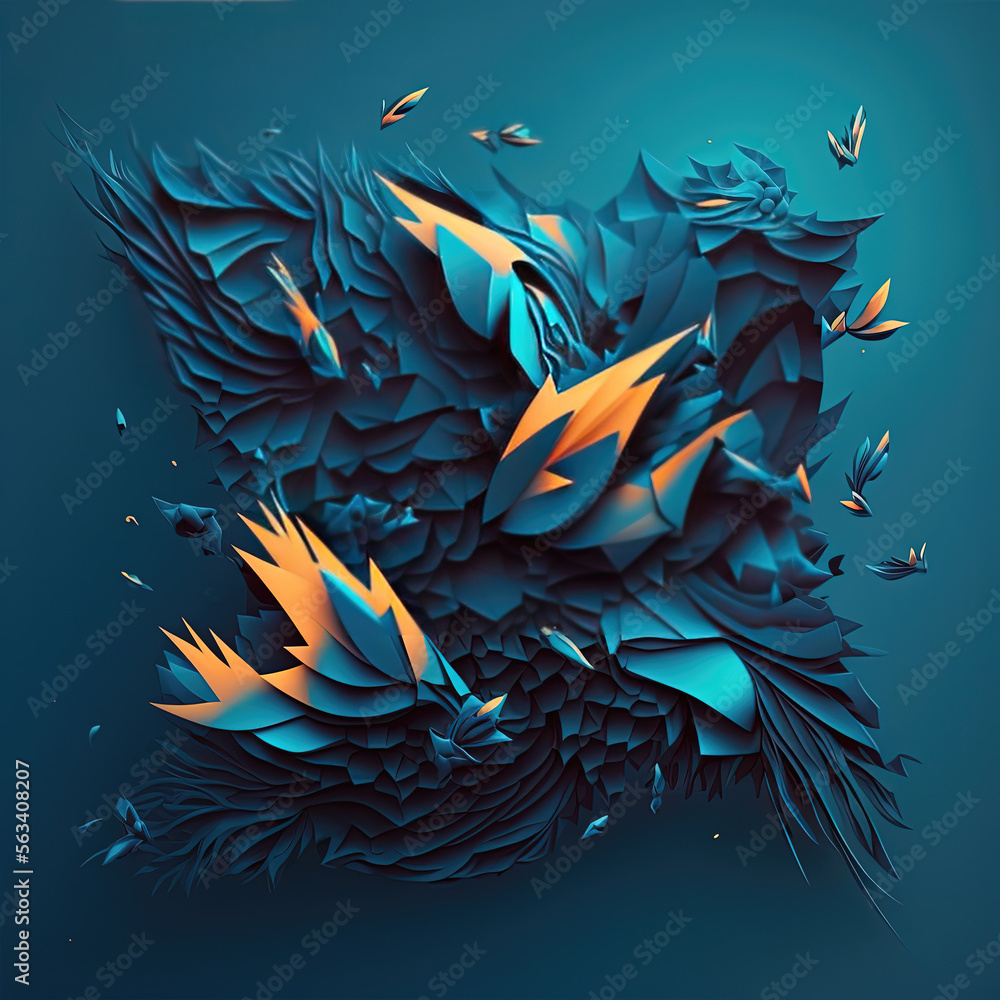 Poster abstract with colorful flowing lines and curves