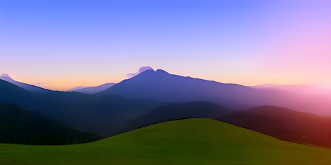 Mountain landscape with a dawn