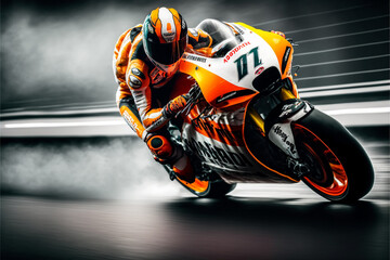 MotoGP, Motorsports, Generative AI, Illustration - obrazy, fototapety, plakaty