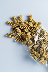 Variety of types and shapes of Italian pasta