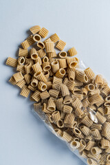 Variety of types and shapes of Italian pasta
