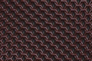 Red tile and fabric pattern consisting of intertwined knit lines